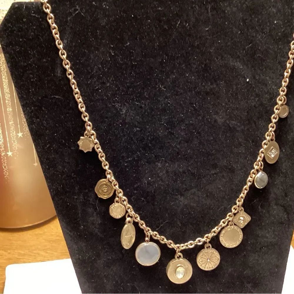 Gold-Tone Charm Disc Adjustable Necklace